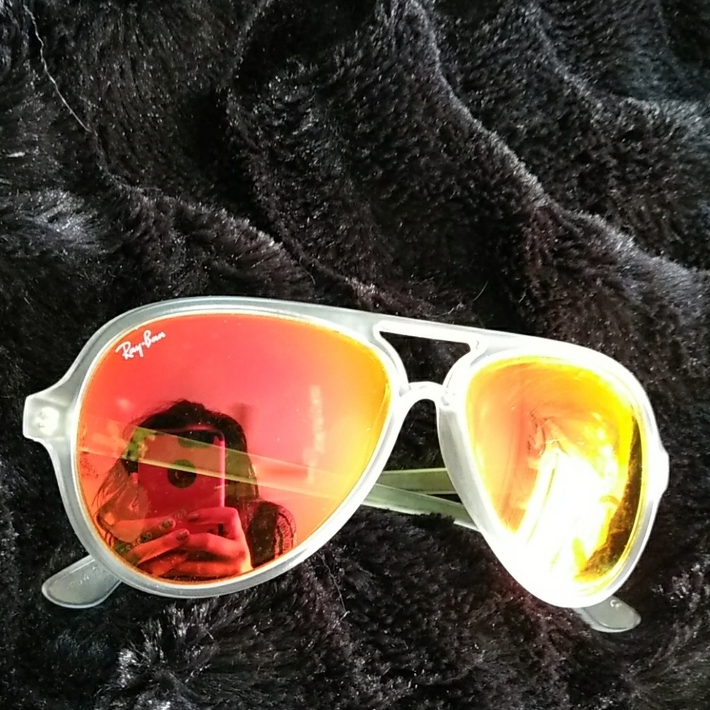 White And Orange Ray Ban Sunglasses